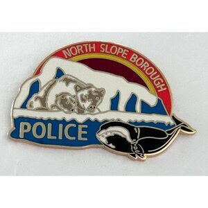 North Slope Borough Police Anchorage Alaska Lapel Pin Polar Bear Whale